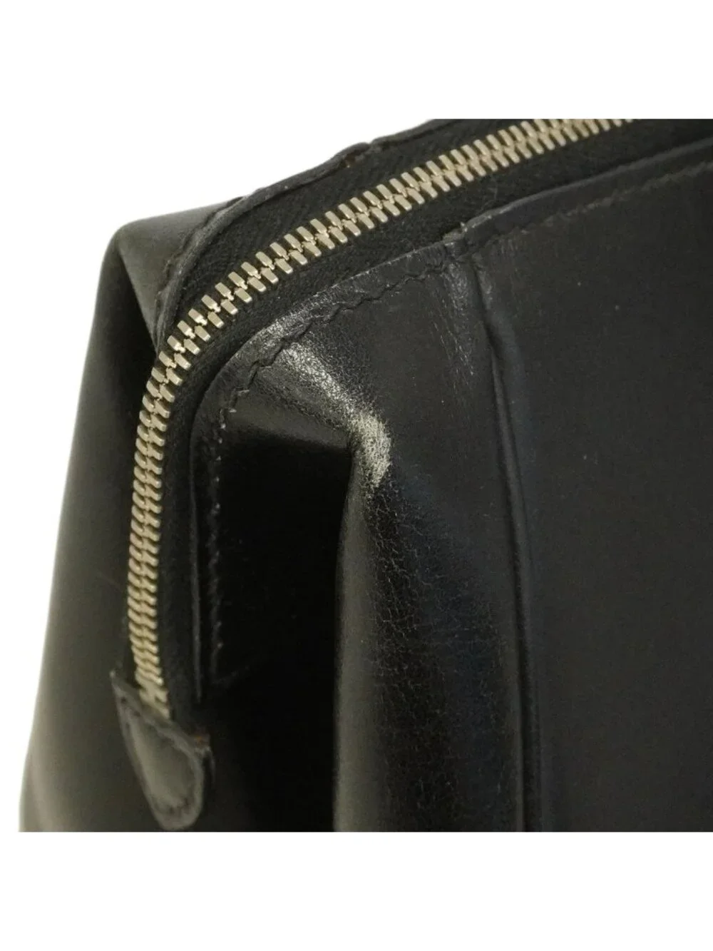 Hermes Handbag Paris Bombay 27 Box Calf Black Natural Silver